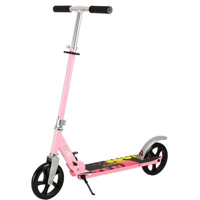 Reinforced PU 2 Wheels Foldable Push Scooter 220Ibs Load Safe Riding